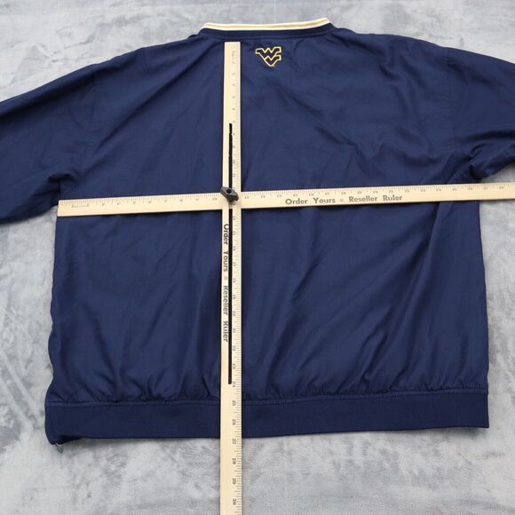 West Virginia Mountaineers Jacket Mens XL Blue Pro Player VNeck Pocket Pullover - Picture 3 of 16